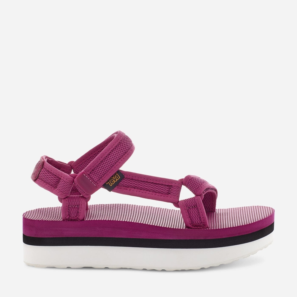 Women's Teva Flatform Universal Mesh Print Flatform Sandals Rose | 105987DPF