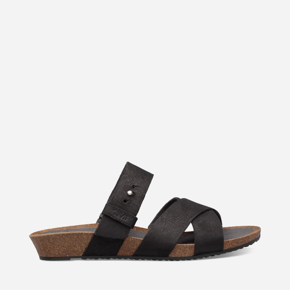 Women's Teva Mahonia Slide Sandals Black | 896150HWL