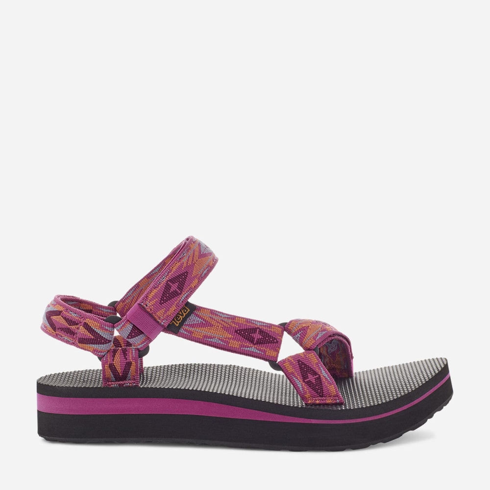 Women's Teva Midform Universal Flatform Sandals Black Rose | 134065BYH