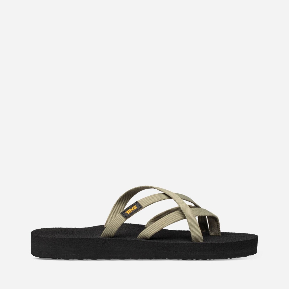 Women's Teva Olowahu Flip Flops Olive | 870549FKL