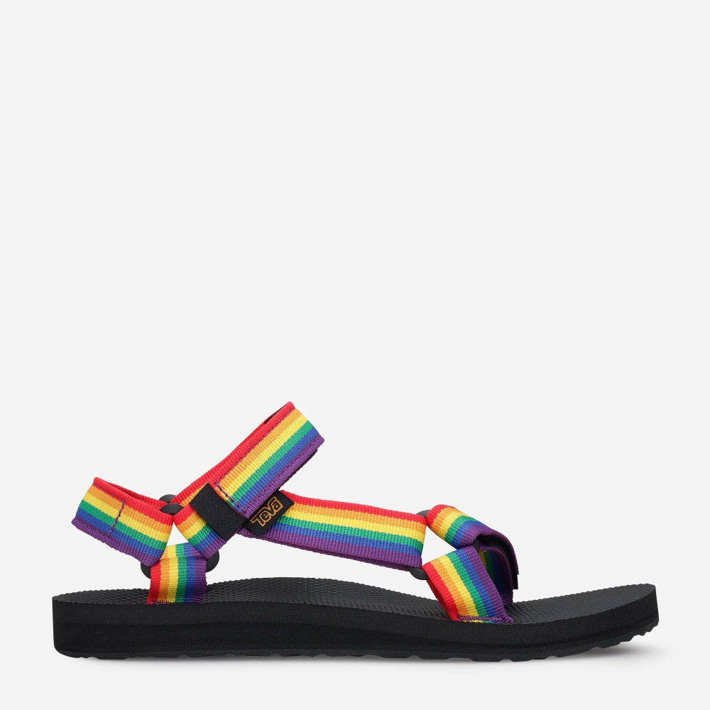 Women's Teva Original Universal Rainbow Pride Hiking Sandals Multicolor | 547216YAK