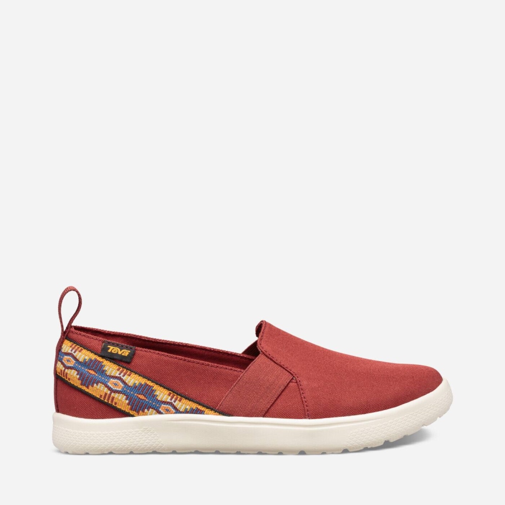 Women's Teva Voya Slip On Shoes Red | 165079CXP