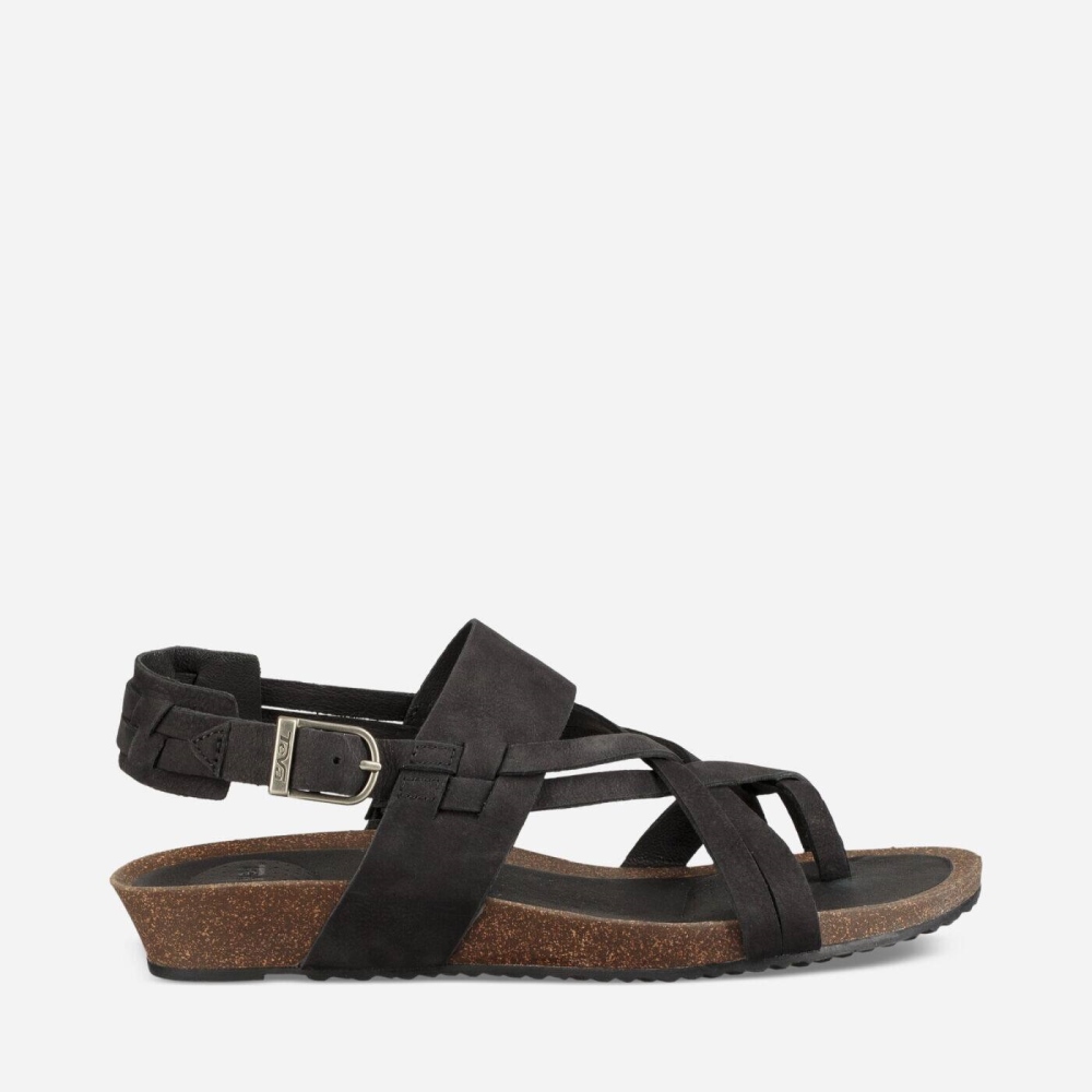 Women's Teva Ysidro Extension Wedge Sandals Black | 768214KDL